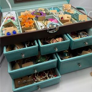 Stylish Large Jewel Box full of Pierced earrings